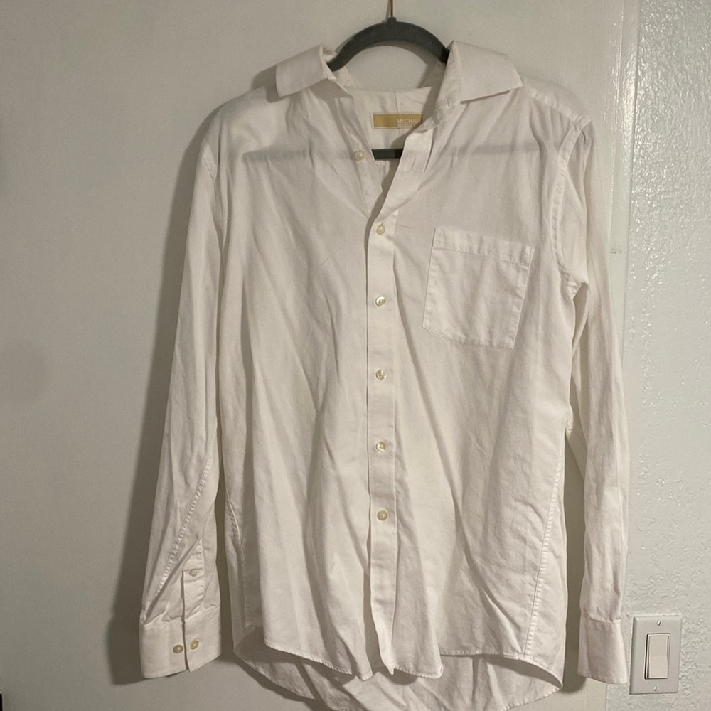 Michael Kors Men's White Button Down Dress shirt